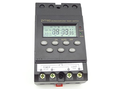 Book Cover MISOL 1 unit of 12V Timer Switch Timer Controller LCD display,program/programmable timer switch,25A amps