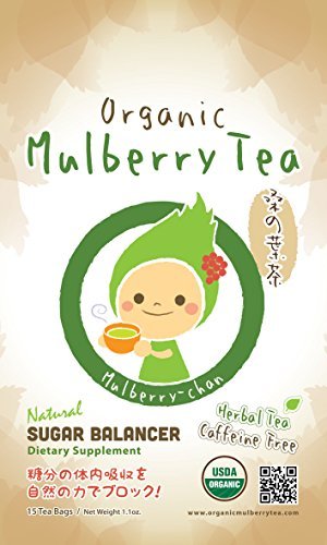 Book Cover USDA Organic White Mulberry Leaf Tea (15 Teabags) | Blood Sugar Balance | Leaves Can Help Fight Cholesterol | Caffeine Free | Boosts Immune System | Helps with Weight Loss | Convenient Teabags