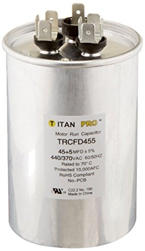 Book Cover Packard TRCFD455 45+5MFD 440/370V Round Run Capacitor Replaces PRCFD455