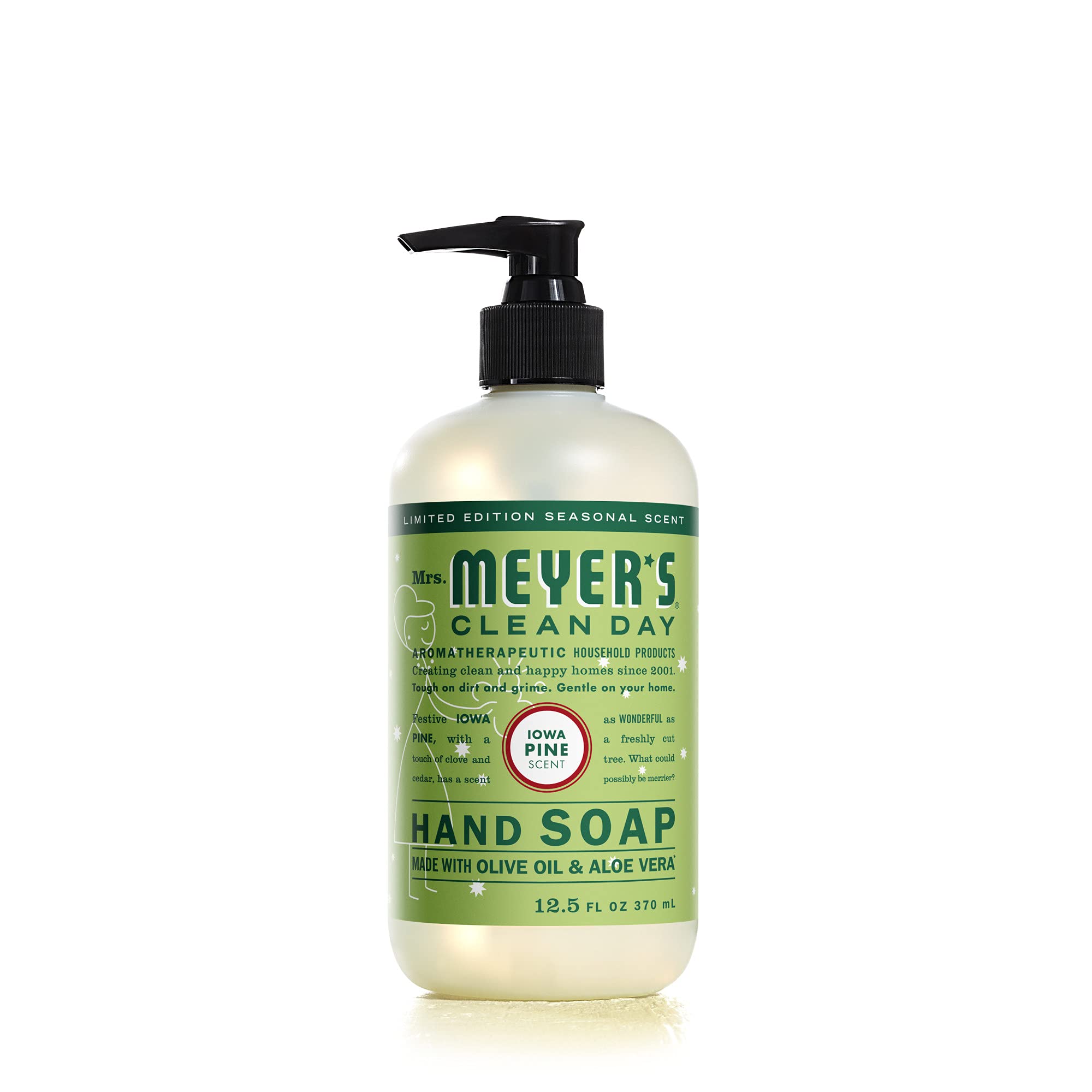 Book Cover Mrs. Meyer's Hand Soap, Made with Essential Oils, Biodegradable Formula, Limited Edition Iowa Pine, 12.5 fl. oz
