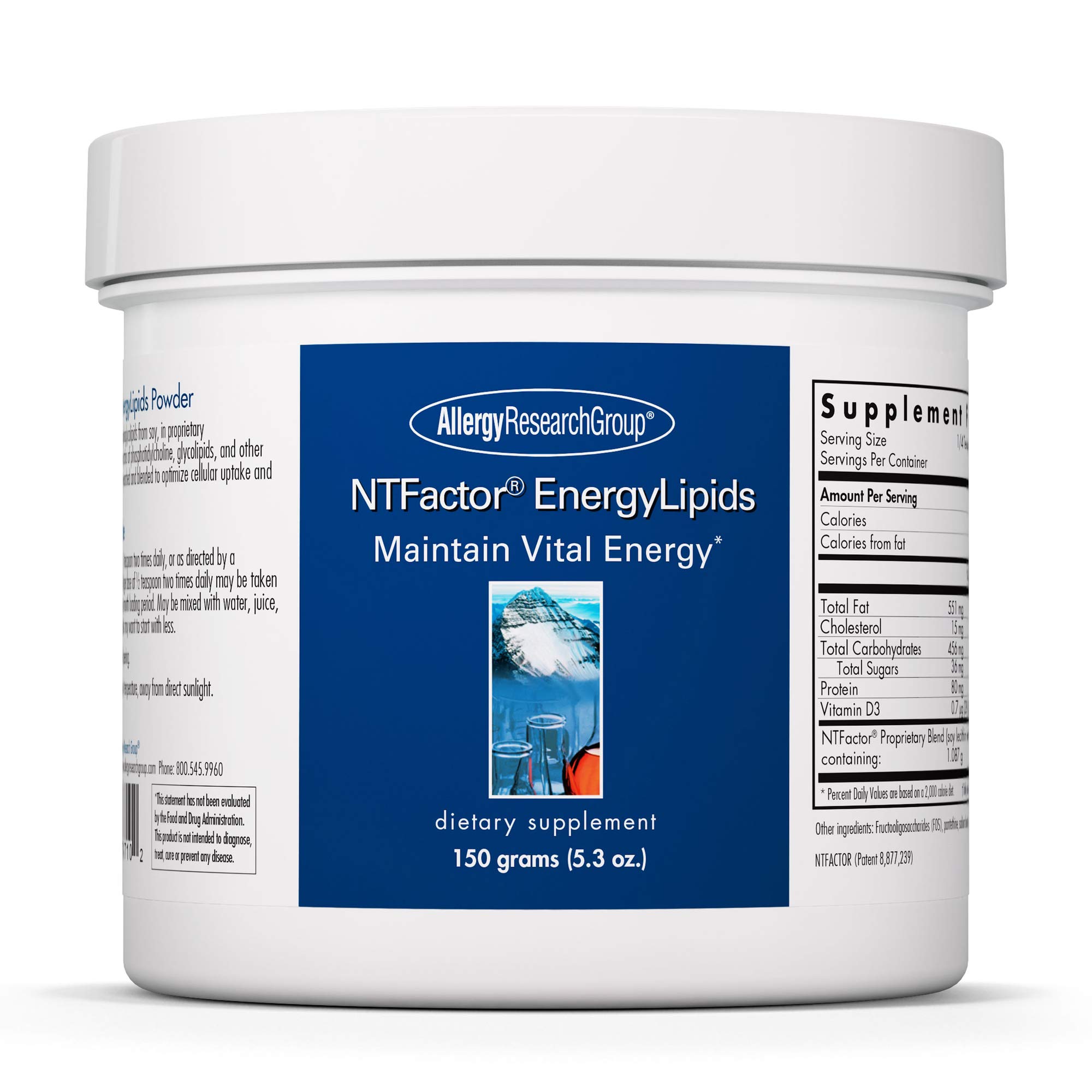 Book Cover Allergy Research Group - NTFactor EnergyLipids Powder - Maintain Vital Energy - 150 Grams (5.3 oz)