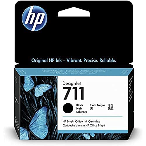 Book Cover HP 711 Black 38-ml Genuine Ink Cartridge (CZ129A) for DesignJet T530, T525, T520, T130, T125, T120 & T100 Large Format Plotter Printers