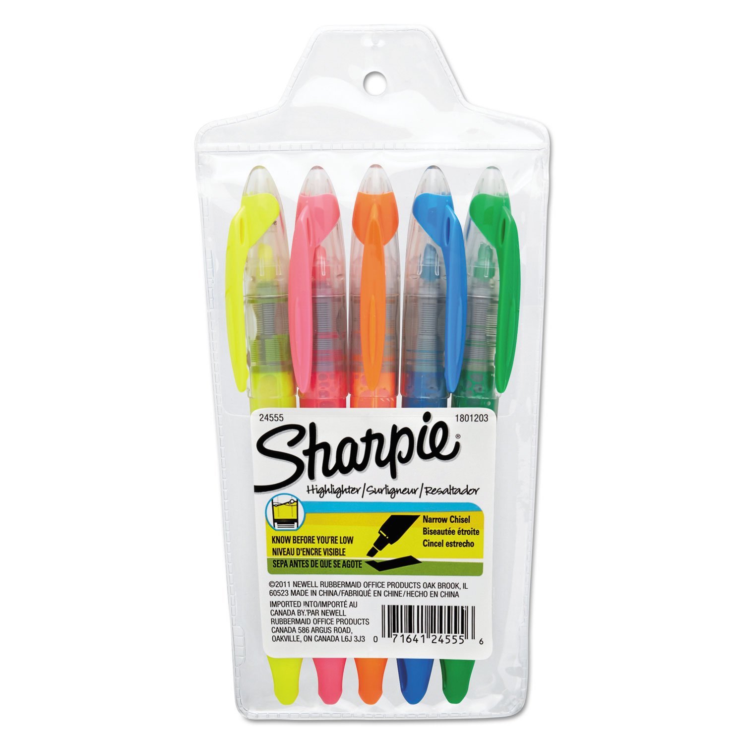 Book Cover Sharpie 24555 Accent Liquid Pen Style Highlighter Chisel Tip Assorted 5/Set