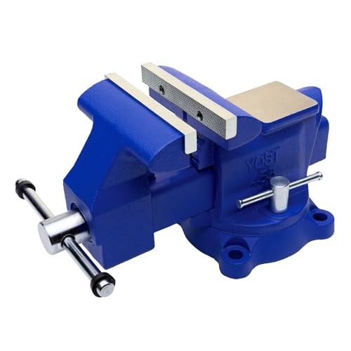 Book Cover Yost Vises 465 Combination Vise | 6.5 Inch Jaw Width Heavy-Duty Utility Pipe and Bench Vise |Secure Grip with Swivel Base| Made with Cast Iron and Steel U Channel Bar | Blue