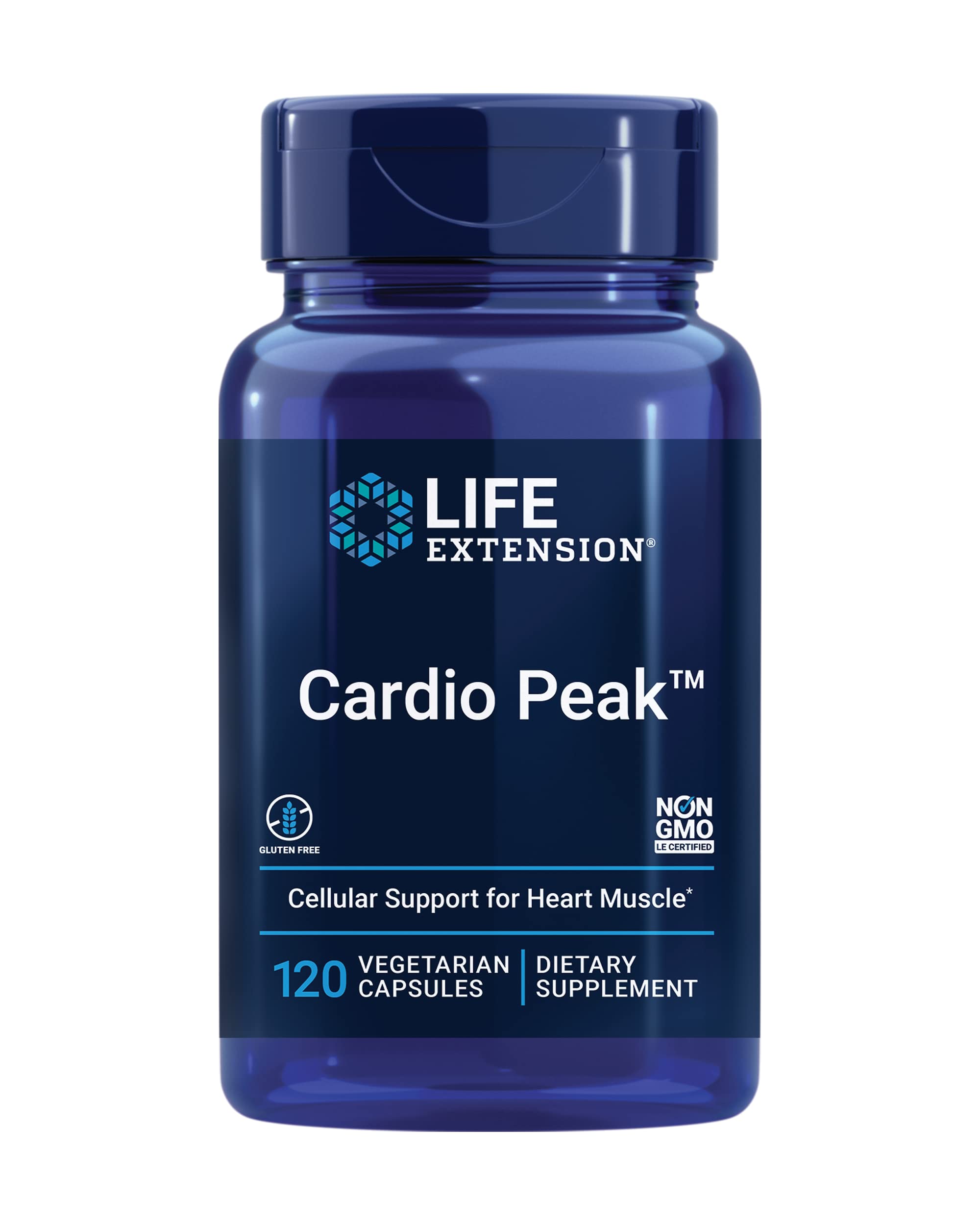 Book Cover Life Extension Cardio Peak - Hawthorn Extract (Leaf, Flower, Stem) Supplement with Arjuna Extract for Heart Health Support - Twice Daily - Gluten Free, Non-GMO, Vegetarian - 120 Capsules