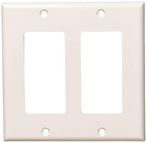 Book Cover Leviton 80409-NW 2-Gang Decora/GFCI Device Decora Wallplate, Standard Size, White, 25-Pack