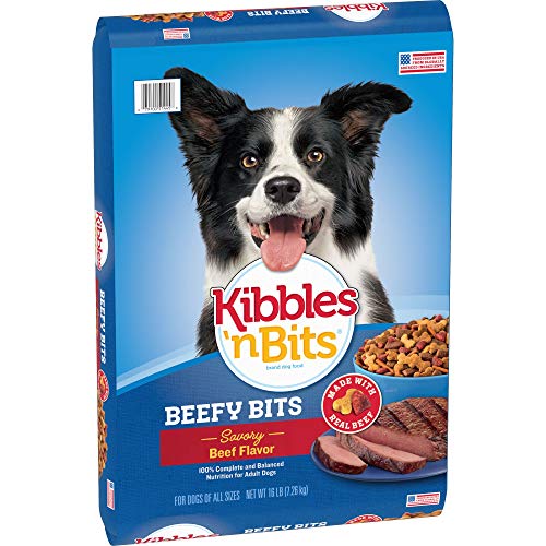 Book Cover Kibbles 'N Bits 'N Beefy Bits Savory Beef Flavor Dry Dog Food, 16-Pound