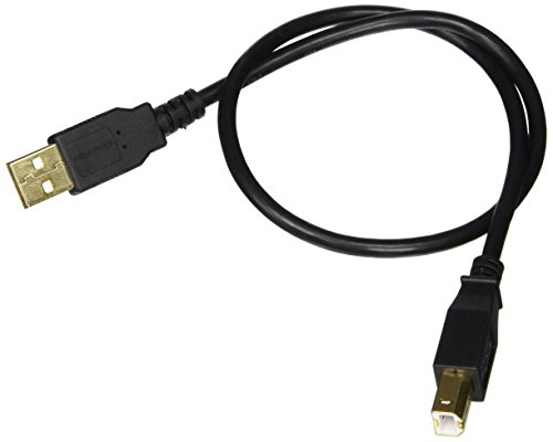 Book Cover Monoprice 1.5-Feet USB 2.0 A Male to B Male 28/24AWG Cable (Gold Plated) (105436),Black