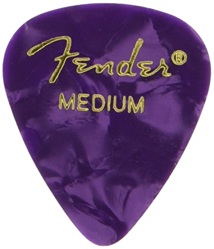 Book Cover Fender 351 Shape Medium Classic Celluloid Picks, 12-Pack, Purple Moto for electric guitar, acoustic guitar, mandolin, and bass