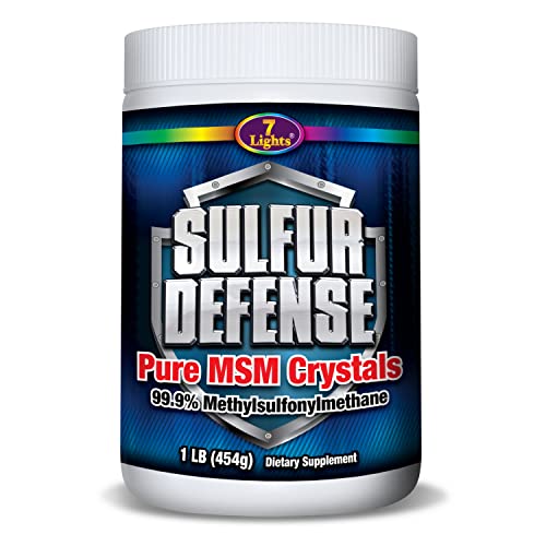 Book Cover Sulfur Defense Opti-MSM 99.9% Pure MSM Powder Made in the USA - Organic Methylsulfonylmethane Crystals - Vegan, non-GMO, Gluten-Free - Immune System Booster, Soothes Joint Pain, Younger Skin, Hair, and Nails