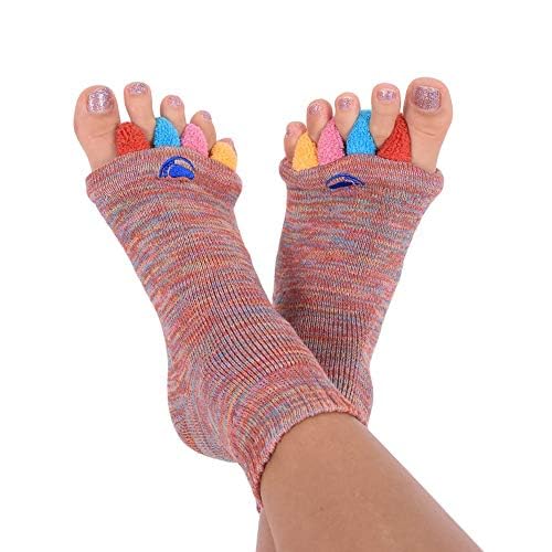 Book Cover Foot Alignment Socks with Toe Separators by My Happy Feet | for Men or Women | Multicolor (Medium)