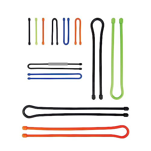 Book Cover Nite Ize Original Gear Tie, Reusable Rubber Twist Tie, Colors may vary and Sizes, 12 Pack, Made in the USA