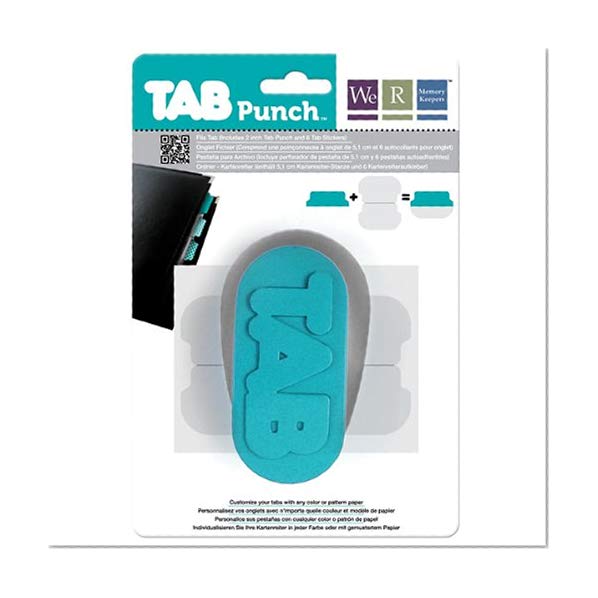 Book Cover Tab Punch (File) by We R Memory Keepers | includes punch and six tab shaped adhesive strips