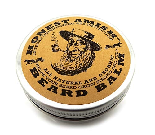 Book Cover Honest Amish Beard Balm Leave-in Conditioner - Made with only Natural and Organic Ingredients - 2 Ounce Tin