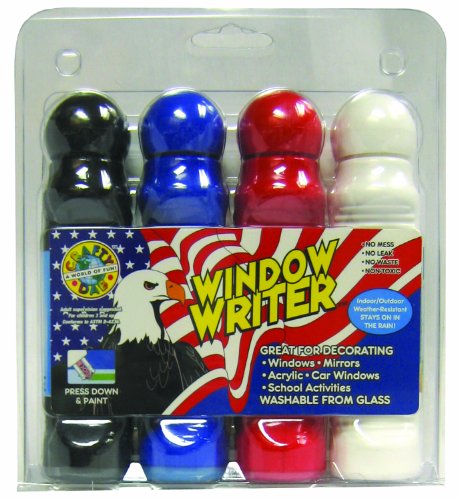 Book Cover Crafty Dab Window Writer - 4 Pack Clamshell - Patriotic