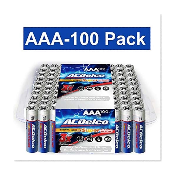 Book Cover ACDelco AAA Super Alkaline Batteries in Recloseable Package, 100 Count