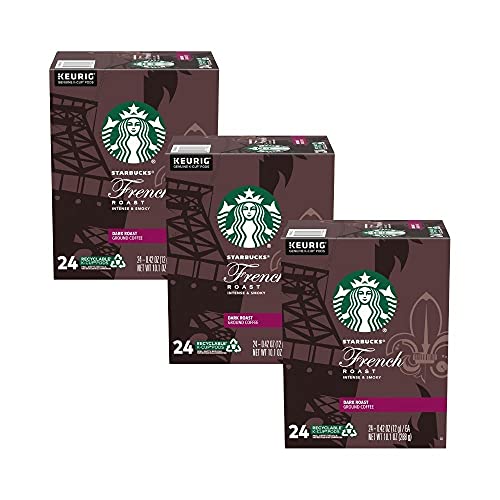 Book Cover Starbucks French Roast Coffee K-Cup Portion Packs for Keurig Brewers, 72 Count (3 boxes of 24 K-Cups) - Packaging May Vary