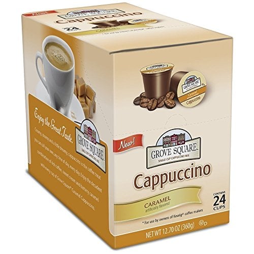 Book Cover Grove Square Cappuccino Cups, Caramel, Single Serve Cup for Keurig K-Cup Brewers, 48 Count (Packaging May Vary)