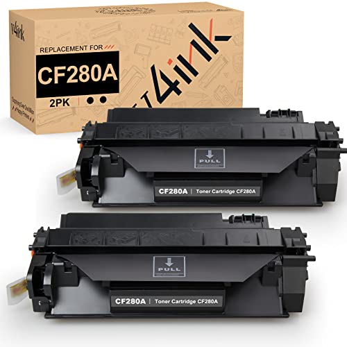 Book Cover v4ink 2-Pack Compatible Toner Cartridge Replacement for HP 80A CF280A Toner Cartridge Black Ink for use in HP Pro 400 M401N M401DN M401DNE M401DW, HP MFP M425DN M425DW Printer