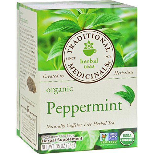 Book Cover Traditional Medicinals Herbal Tea Organic Peppermint - 16 Tea Bags