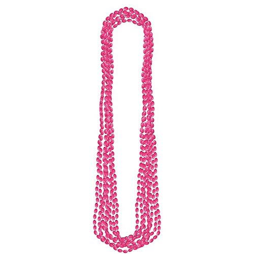 Book Cover Amscan Pink Metallic Bead Necklaces - 30', 8 Pcs