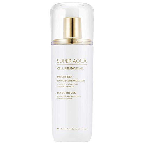 Book Cover MISSHA Super Aqua Snail Essential Moisturizer 130ml-Snail slime extract and Botanical stem cell extract to prevent and recover skin damage and strengthen skin barrier to minimize skin irritation