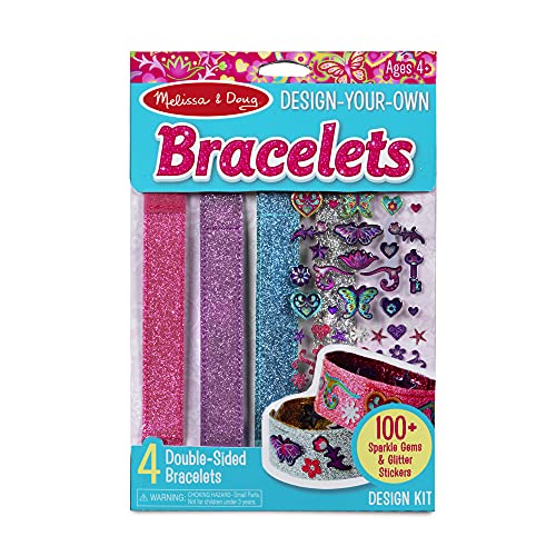 Book Cover Melissa & Doug Design-Your-Own Bracelets With 100+ Sparkle Gem and Glitter Stickers