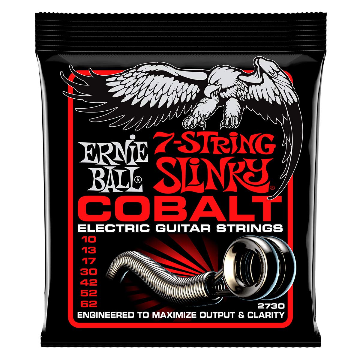 Book Cover Ernie Ball 7-String Skinny Top Heavy Bottom Slinky Cobalt Electric Guitar Strings, 10-62 Gauge (P02730) Skinny Top Heavy Bottom (10-62)