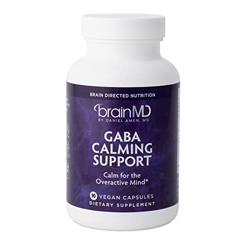 Book Cover Dr Amen BrainMD GABA Calming Support - 90 Capsules - Promotes Relaxation - Contains Magnesium, Vitamin B6 & Lemon Balm - 90 Servings