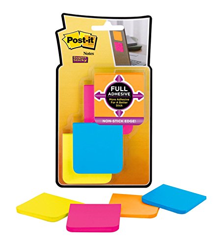 Book Cover Post-it Super Sticky Full Adhesive Notes, 2x Sticking Power, 2 in x 2 in size, Rio de Janeiro Collection, 8 pads/pack (F220-8SSAU)