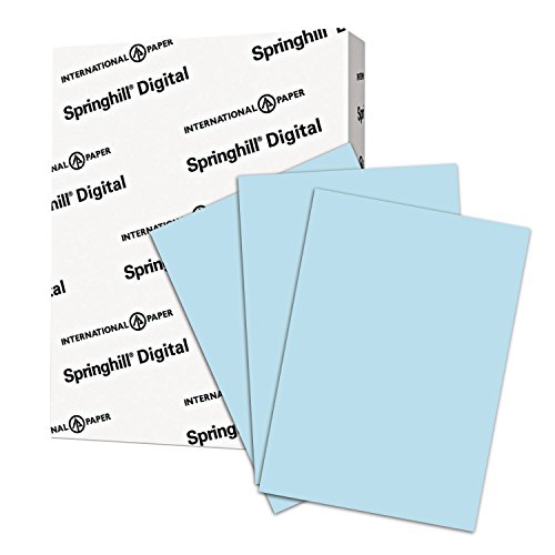 Book Cover Springhill Colored Paper, Cardstock Paper, Blue Paper, 67lb, 147gsm, 8.5 x 11, 1 Ream / 250 Sheets - Vellum Card Stock, Thick Paper  (026000R)