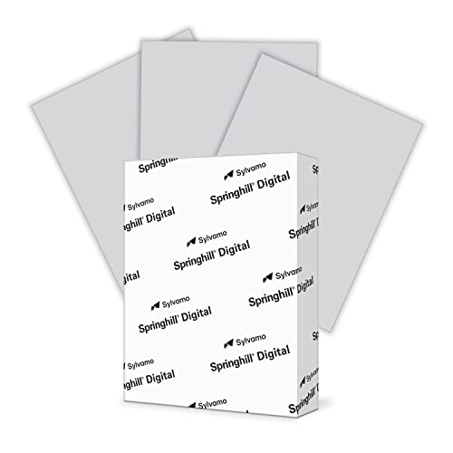 Book Cover Springhill 8.5” x 11” Gray Colored Cardstock Paper, 67lb Vellum Bristol, 147gsm, 250 Sheets (1 Ream) – Premium Lightweight Cardstock, Vellum Printer Paper with Textured Finish – 066000R