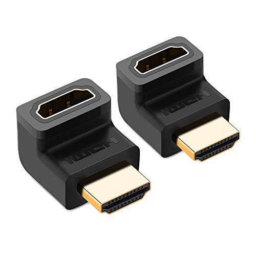 Book Cover UGREEN 2 Pack HDMI Adapter Right Angle 270 Degree Gold Plated HDMI Male to Female Connector Supports 3D 4K 1080P HDMI Extender for TV Stick Roku Stick Chromecast Xbox PS4 PS3 Nintendo Switch
