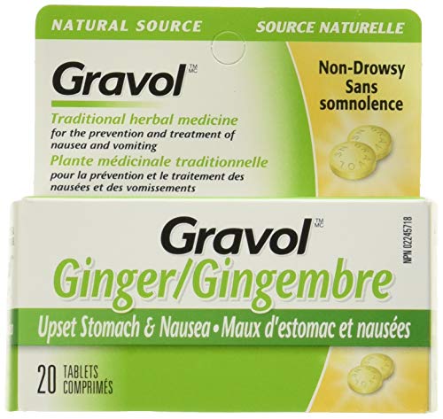 Book Cover Certified Organic Ginger GRAVOL NATURAL SOURCE (20 Tablets) Antinauseant for NAUSEA, VOMITING & MOTION SICKNESS Ages 6 And Up