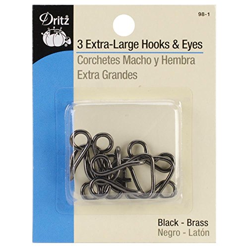 Book Cover Dritz Hooks & Eyes Eye-Treatment-balms, Extra-Large Hook & Eye Closures, Black, 3
