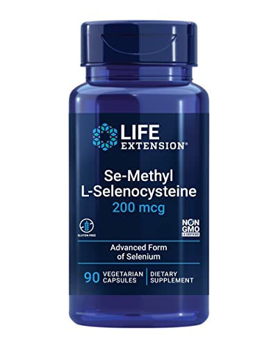 Book Cover Life Extension Se-Methyl L-Selenocysteine - 200mcg - Advanced Form of the Antioxidant Selenium – Selenium Supplement Pill for Immune Health - Non-GMO, Gluten-Free, Vegetarian – 90 Capsules