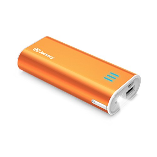 Book Cover Power Bank, Jackery Bar 6000mAh Premium 2.1A Output and 2A Input Aluminum External Battery Charger with Panasonic Cell - Portable Charger for iPhone 7 iPad, Samsung and Other Devices (Orange)