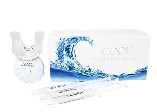 Book Cover Cool Teeth Whitening Kit Fast Acting Gel for Sensitive Teeth, Led Accelerator Light Included, White, Mint, 1 Count