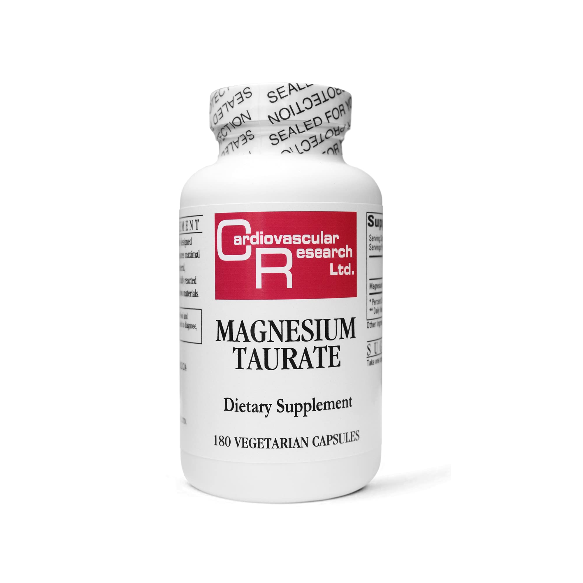 Book Cover Cardiovascular Research Magnesium Taurate 125 mg, Creamy White, 180 Capsules (MAGT2) 180 Count (Pack of 1)