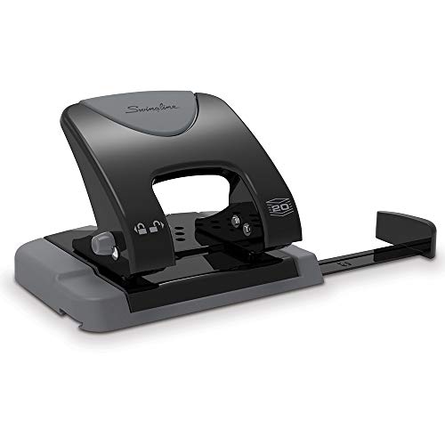 Book Cover Swingline 2 Hole Punch, Hole Puncher, SmartTouch, 20 Sheet Punch Capacity, Low Force, Black/Gray (74135)