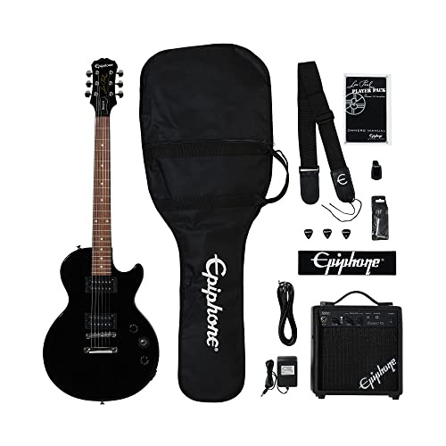 Book Cover Epiphone Les Paul Electric Guitar Player Pack, Ebony