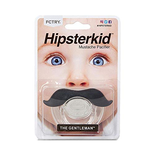 Book Cover Hipsterkid Gentleman Mustachifier - 0-6 Months Baby Orthodontic Mustache Soother/Pacifier/Dummy - BPA Free (Black)