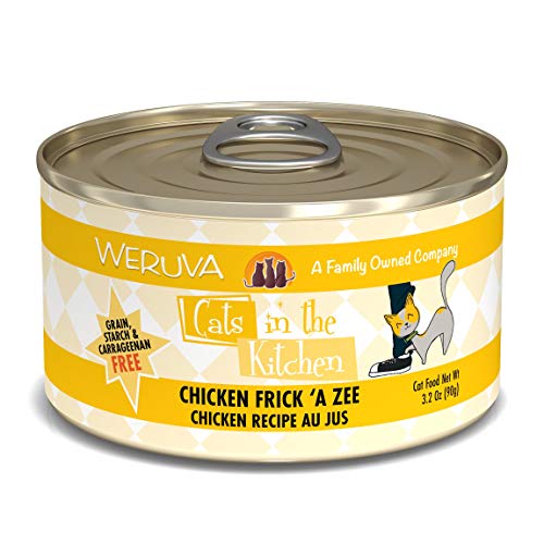 Book Cover Weruva Cats in the Kitchen, Chicken Frick 'A Zee with Chicken Au Jus Cat Food, 3.2oz Can (Pack of 24), Yellow