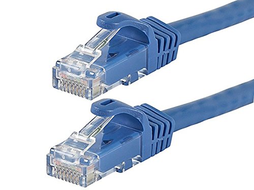 Book Cover Monoprice Flexboot Cat6 Ethernet Patch Cable - Network Internet Cord - RJ45, Stranded, 550Mhz, UTP, Pure Bare Copper Wire, 24AWG, 7ft, Blue