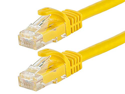 Book Cover Monoprice Flexboot Cat6 Ethernet Patch Cable - Network Internet Cord - RJ45, Stranded, 550Mhz, UTP, Pure Bare Copper Wire, 24AWG, 1ft, Yellow - 109837