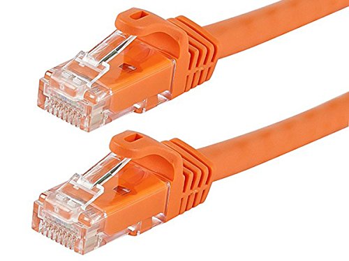 Book Cover Monoprice 109861 Flexboot Cat6 Ethernet Patch Cable - Network Internet Cord - RJ45, Stranded, 550Mhz, UTP, Pure Bare Copper Wire, 24AWG, 3ft, Orange