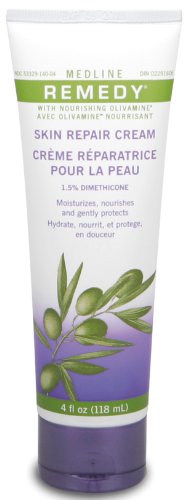 Book Cover Medline Remedy Unscented Olivamine Skin Repair Cream, 4 Fluid Ounce