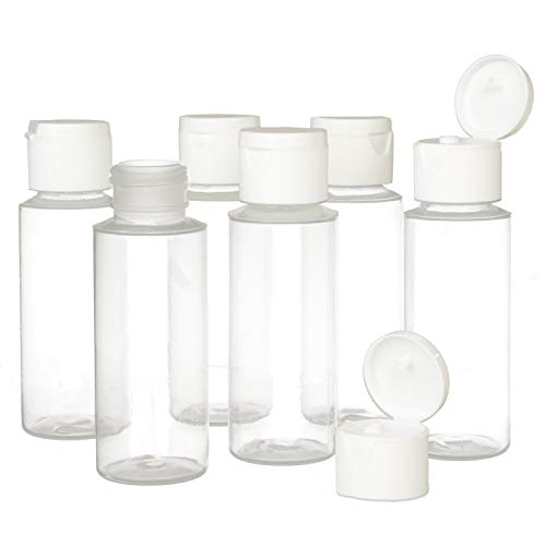 Book Cover Chica and Jo 2oz Clear Plastic Empty Squeeze Bottles with Flip Cap - BPA-free - Set of 6 - TSA Travel Size 2 Ounce