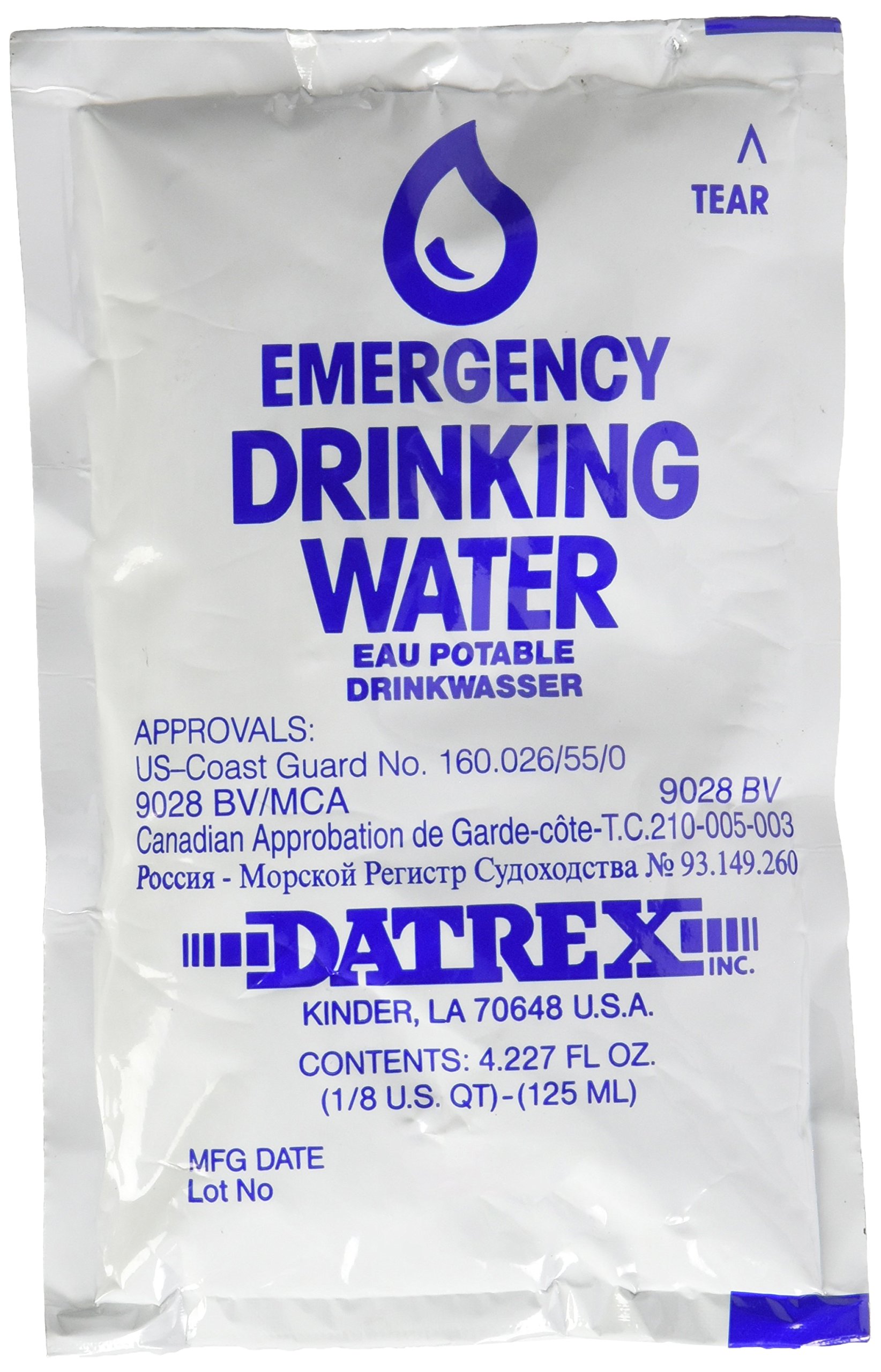 Book Cover Datrex Emergency Survival Water Pouch (Pack of 64), 125ml