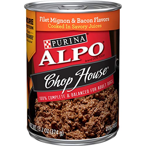 Book Cover Purina ALPO Wet Dog Food, Chop House Filet Mignon & Bacon Flavor - (12) 13.2 oz. Cans